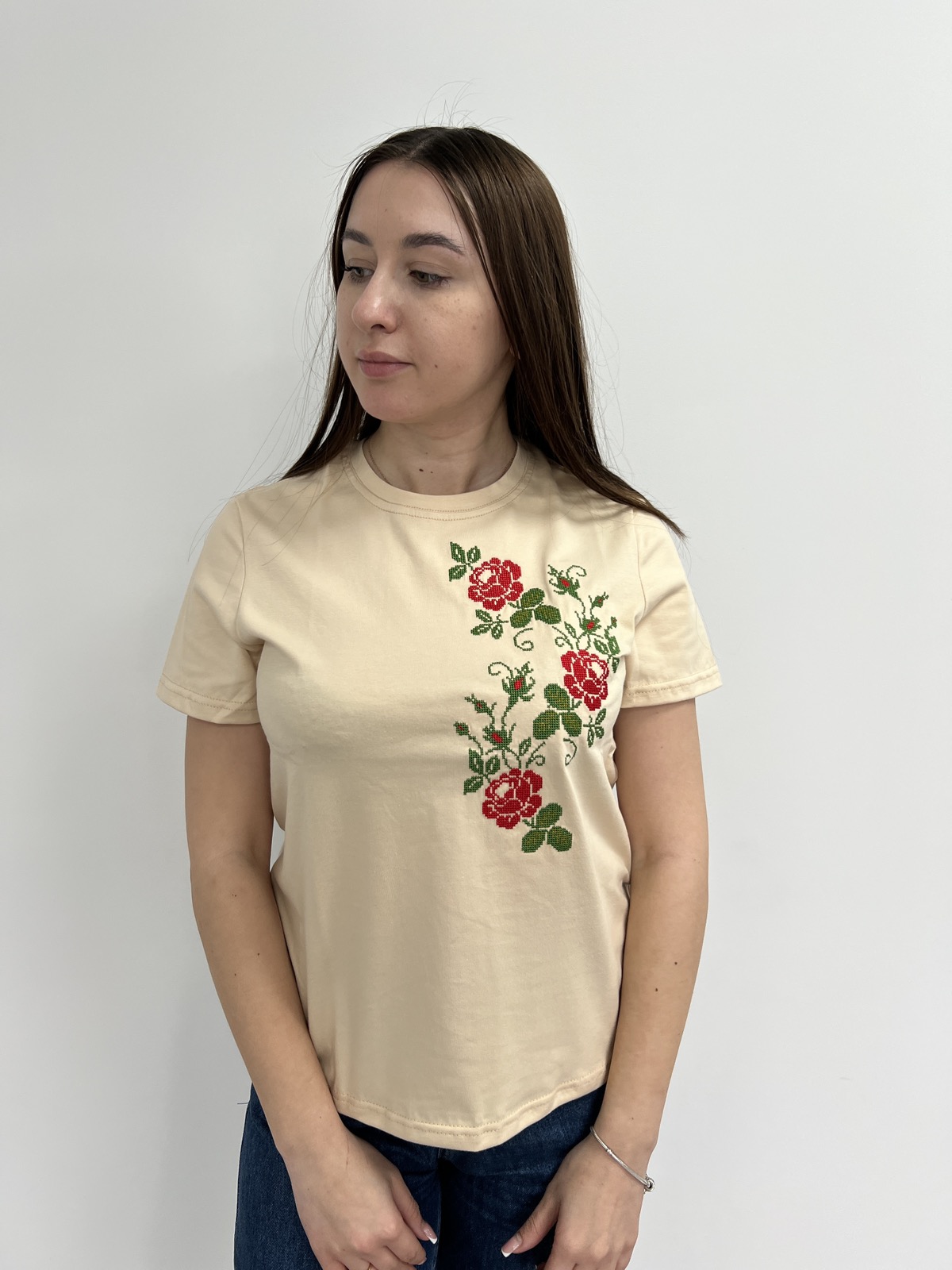 Футболка з вишивкою класична преміум S - XL
